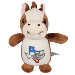 Plushology Don’t Mess with Texas Horse Plush Toy Brown White 8" 2002